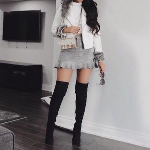 Black a little over knee boots
